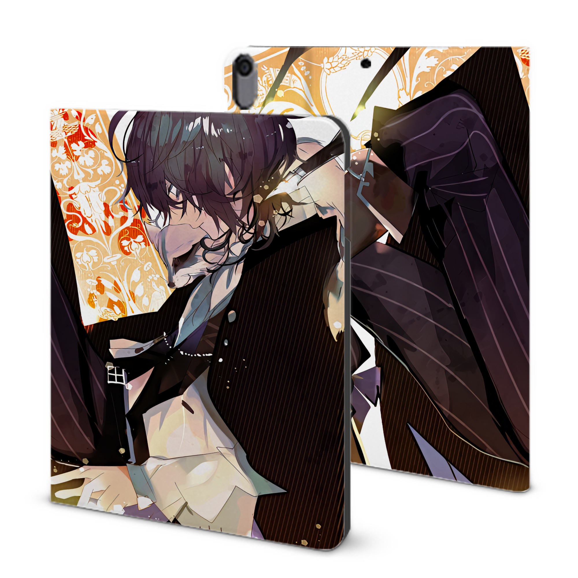 （画像用） 文豪ストレイドッグス Bungo Stray Dogs IPad ケース ブック型 PUレザー TPU 耐衝撃 軽量 薄型 ペン収納なし 全面保護 IPad 各モデル対応